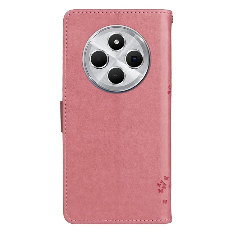 KT Imprinting Flower Series-3 For Xiaomi Redmi 14C 4G Case Cat Tree Pattern Flip Leather Phone Cover
