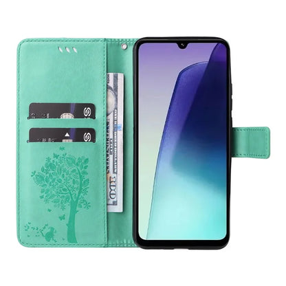 KT Imprinting Flower Series-3 For Xiaomi Redmi 14C 4G Case Cat Tree Pattern Flip Leather Phone Cover