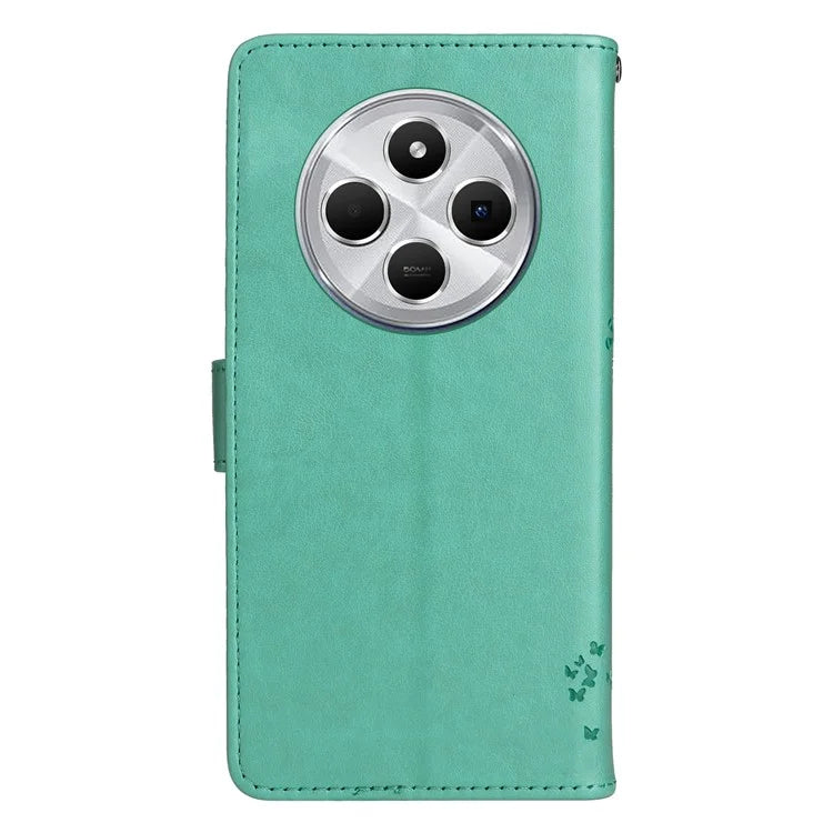 KT Imprinting Flower Series-3 For Xiaomi Redmi 14C 4G Case Cat Tree Pattern Flip Leather Phone Cover