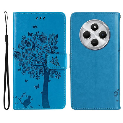 KT Imprinting Flower Series-3 For Xiaomi Redmi 14C 4G Case Cat Tree Pattern Flip Leather Phone Cover