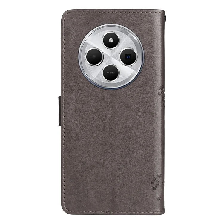 KT Imprinting Flower Series-3 For Xiaomi Redmi 14C 4G Case Cat Tree Pattern Flip Leather Phone Cover