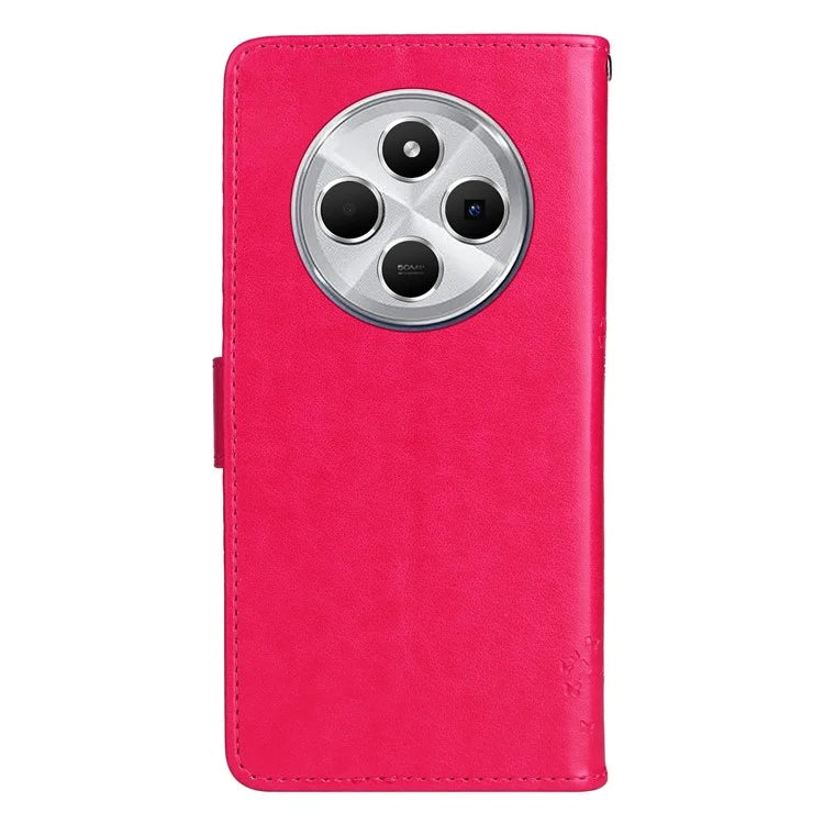 KT Imprinting Flower Series-3 For Xiaomi Redmi 14C 4G Case Cat Tree Pattern Flip Leather Phone Cover