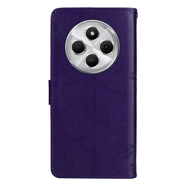 KT Imprinting Flower Series-3 For Xiaomi Redmi 14C 4G Case Cat Tree Pattern Flip Leather Phone Cover