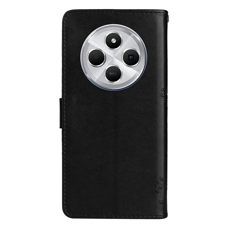 KT Imprinting Flower Series-3 For Xiaomi Redmi 14C 4G Case Cat Tree Pattern Flip Leather Phone Cover