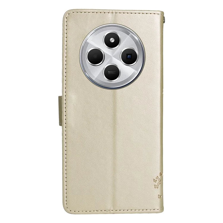 KT Imprinting Flower Series-3 For Xiaomi Redmi 14C 4G Case Cat Tree Pattern Flip Leather Phone Cover