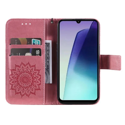 KT Imprinting Flower Series-1 For Xiaomi Redmi 14C 4G Case Sunflower Leather Wallet Phone Cover