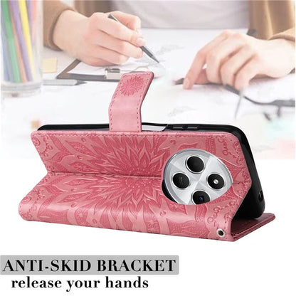 KT Imprinting Flower Series-1 For Xiaomi Redmi 14C 4G Case Sunflower Leather Wallet Phone Cover