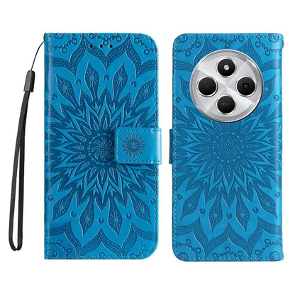 KT Imprinting Flower Series-1 For Xiaomi Redmi 14C 4G Case Sunflower Leather Wallet Phone Cover