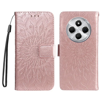 KT Imprinting Flower Series-1 For Xiaomi Redmi 14C 4G Case Sunflower Leather Wallet Phone Cover
