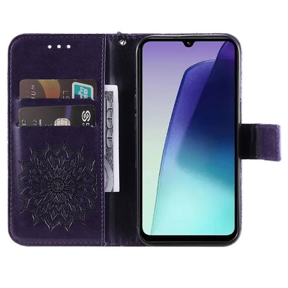 KT Imprinting Flower Series-1 For Xiaomi Redmi 14C 4G Case Sunflower Leather Wallet Phone Cover