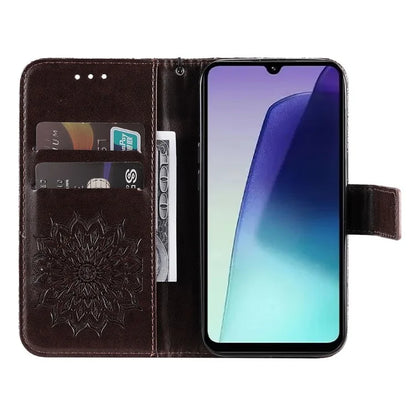 KT Imprinting Flower Series-1 For Xiaomi Redmi 14C 4G Case Sunflower Leather Wallet Phone Cover