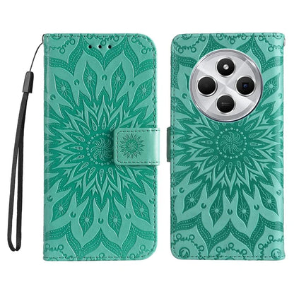 KT Imprinting Flower Series-1 For Xiaomi Redmi 14C 4G Case Sunflower Leather Wallet Phone Cover