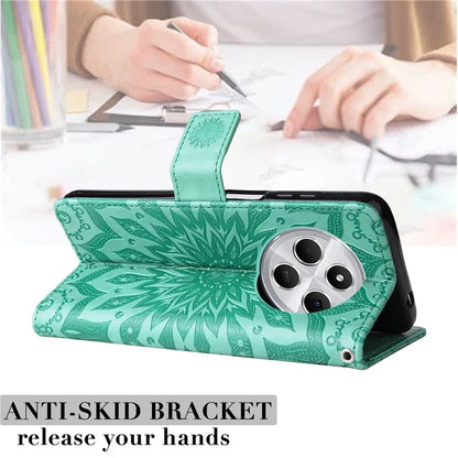 KT Imprinting Flower Series-1 For Xiaomi Redmi 14C 4G Case Sunflower Leather Wallet Phone Cover