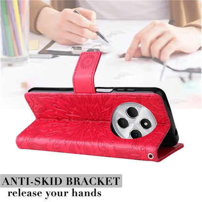 KT Imprinting Flower Series-1 For Xiaomi Redmi 14C 4G Case Sunflower Leather Wallet Phone Cover