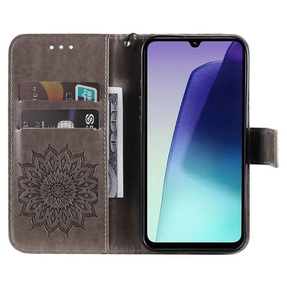 KT Imprinting Flower Series-1 For Xiaomi Redmi 14C 4G Case Sunflower Leather Wallet Phone Cover