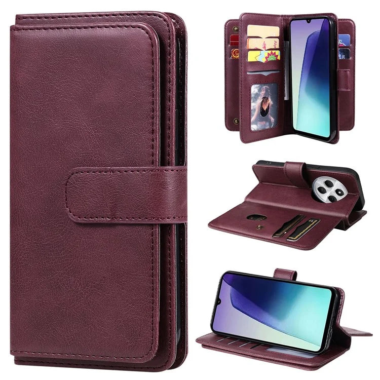 KT Multi-Functional Series-1 For Xiaomi Redmi 14C 4G Case 10 Card Holder Leather Phone Cover Stand