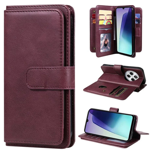 KT Multi-Functional Series-1 For Xiaomi Redmi 14C 4G Case 10 Card Holder Leather Phone Cover Stand