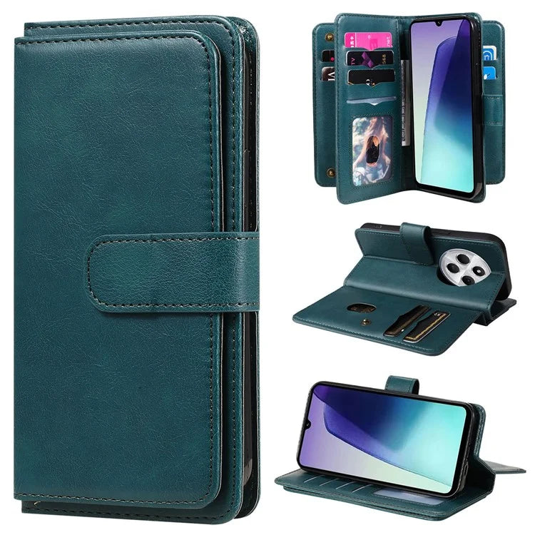 KT Multi-Functional Series-1 For Xiaomi Redmi 14C 4G Case 10 Card Holder Leather Phone Cover Stand