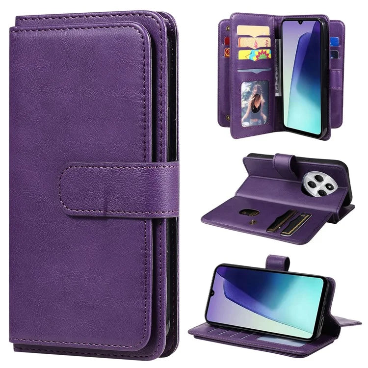 KT Multi-Functional Series-1 For Xiaomi Redmi 14C 4G Case 10 Card Holder Leather Phone Cover Stand
