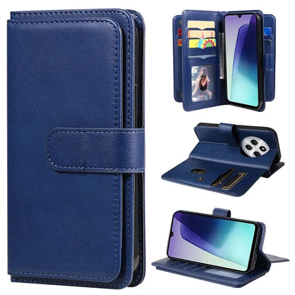 KT Multi-Functional Series-1 For Xiaomi Redmi 14C 4G Case 10 Card Holder Leather Phone Cover Stand