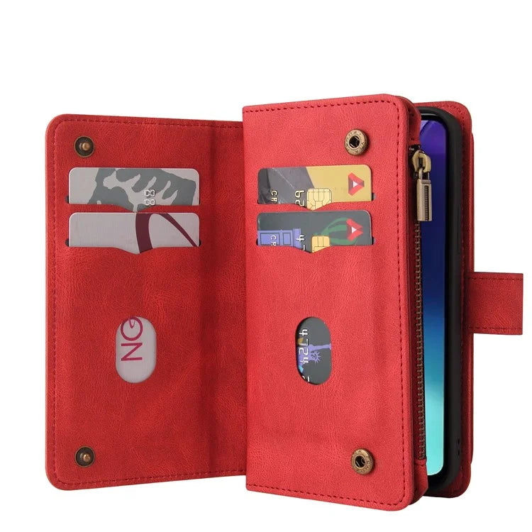 For Xiaomi Redmi 14C 4G Phone Case Zipper Wallet Leather Stand Cover