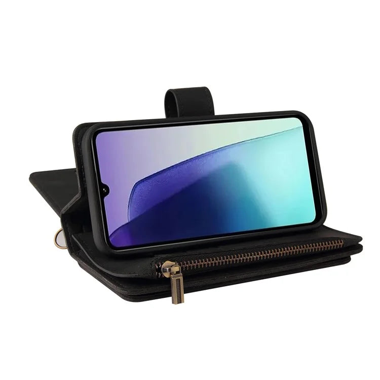 For Xiaomi Redmi 14C 4G Phone Case Zipper Wallet Leather Stand Cover