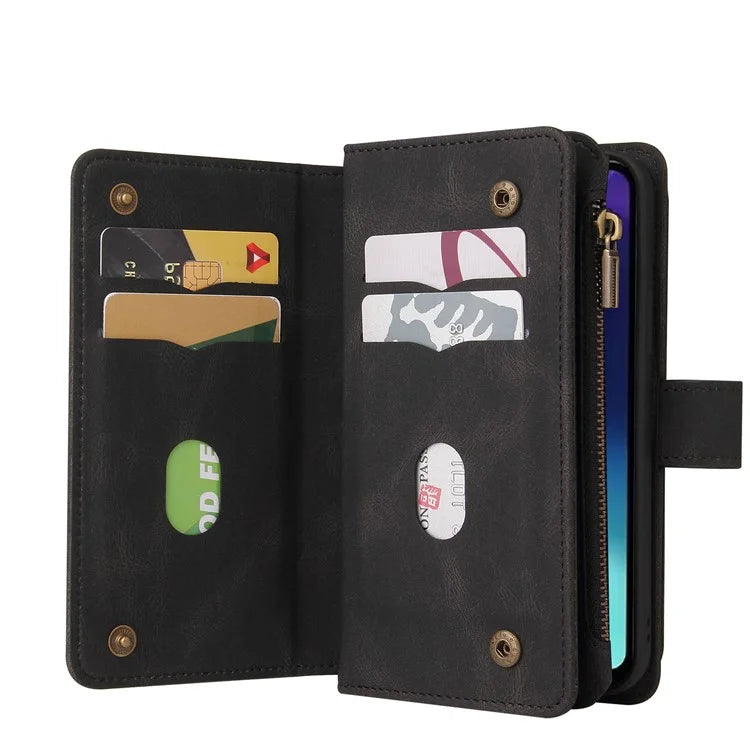For Xiaomi Redmi 14C 4G Phone Case Zipper Wallet Leather Stand Cover