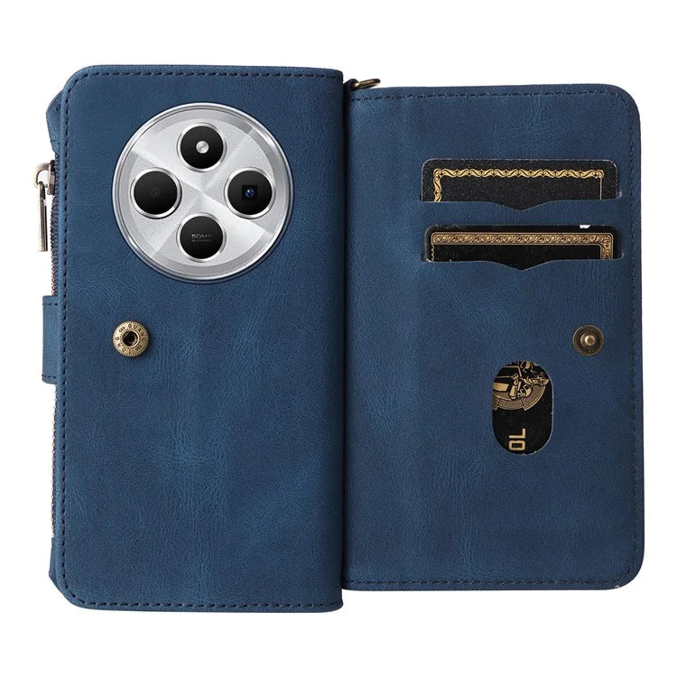 For Xiaomi Redmi 14C 4G Phone Case Zipper Wallet Leather Stand Cover