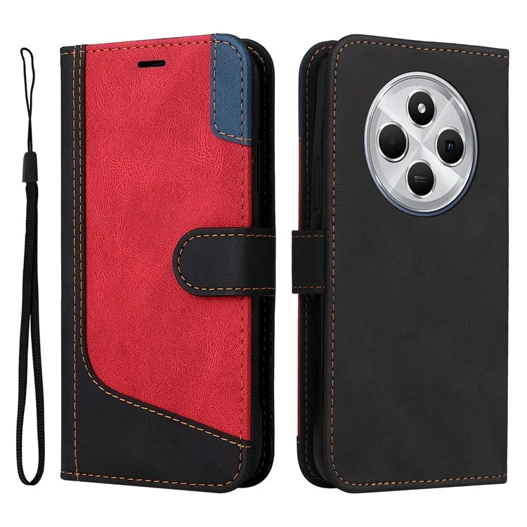 For Xiaomi Redmi 14C 4G Case Flip Wallet Leather Phone Cover 3 Color Splicing