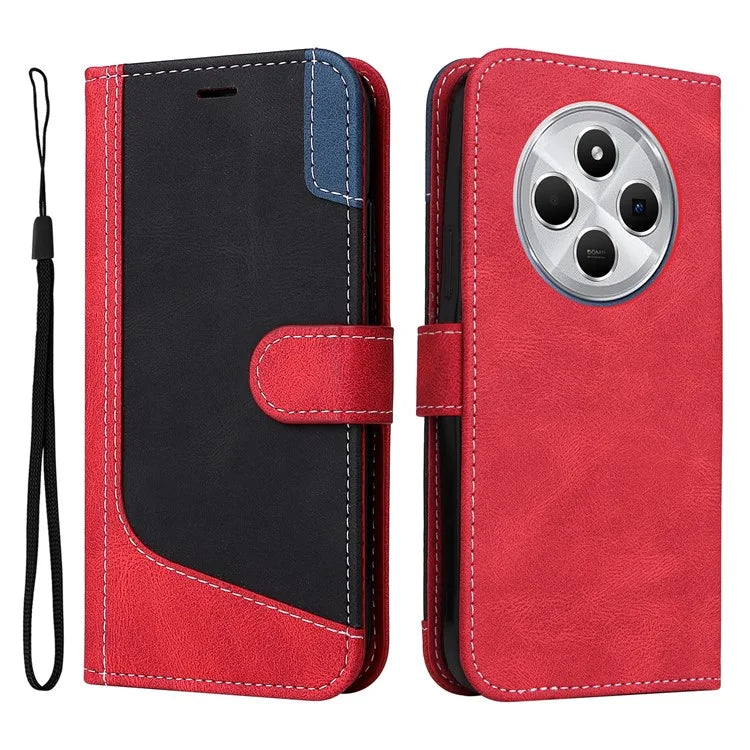 For Xiaomi Redmi 14C 4G Case Flip Wallet Leather Phone Cover 3 Color Splicing