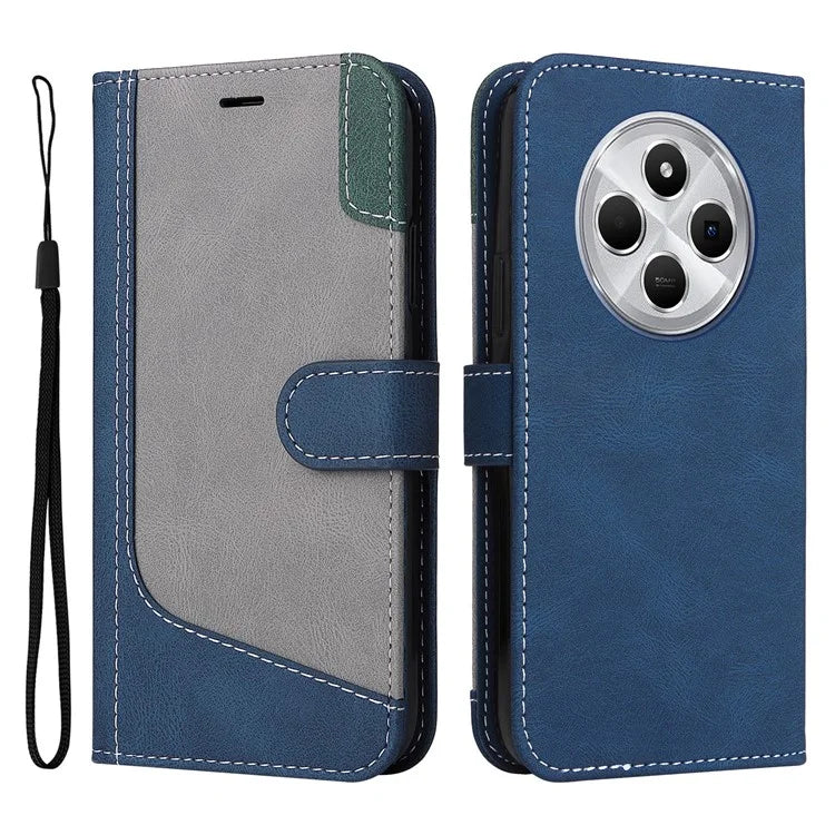 For Xiaomi Redmi 14C 4G Case Flip Wallet Leather Phone Cover 3 Color Splicing