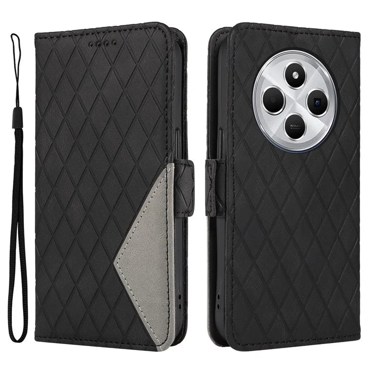 For Xiaomi Redmi 14C 4G Case Rhombus PU Leather Flip Wallet Phone Cover