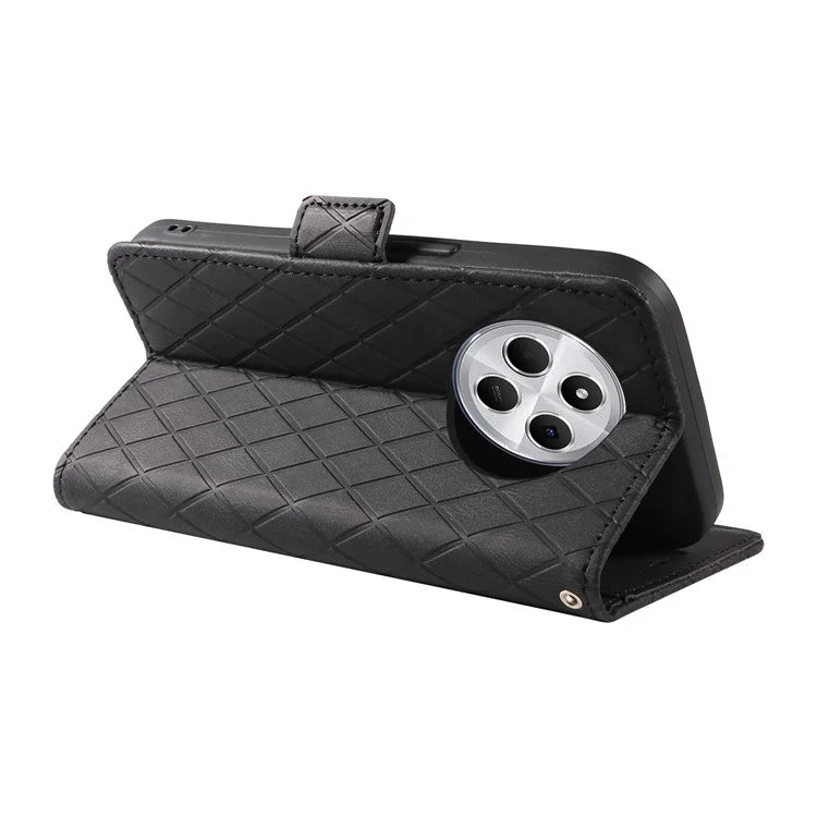 For Xiaomi Redmi 14C 4G Case Rhombus PU Leather Flip Wallet Phone Cover