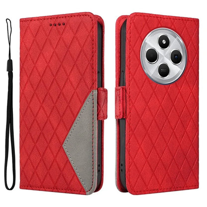 For Xiaomi Redmi 14C 4G Case Rhombus PU Leather Flip Wallet Phone Cover