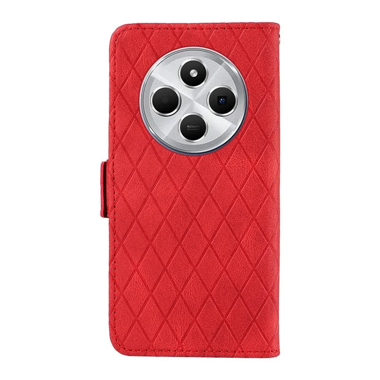 For Xiaomi Redmi 14C 4G Case Rhombus PU Leather Flip Wallet Phone Cover