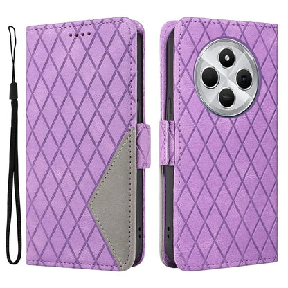 For Xiaomi Redmi 14C 4G Case Rhombus PU Leather Flip Wallet Phone Cover
