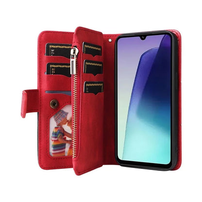 KT Multi-Function Series-5 For Xiaomi Redmi 14C 4G Case Zipper Wallet Leather Phone Cover Stand