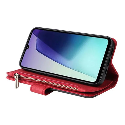 KT Multi-Function Series-5 For Xiaomi Redmi 14C 4G Case Zipper Wallet Leather Phone Cover Stand