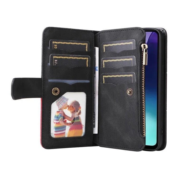 KT Multi-Function Series-5 For Xiaomi Redmi 14C 4G Case Zipper Wallet Leather Phone Cover Stand