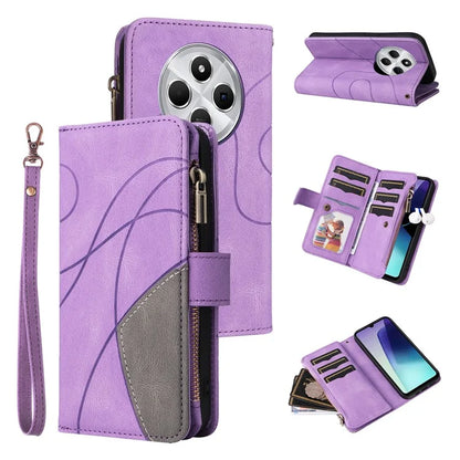 KT Multi-Function Series-5 For Xiaomi Redmi 14C 4G Case Zipper Wallet Leather Phone Cover Stand