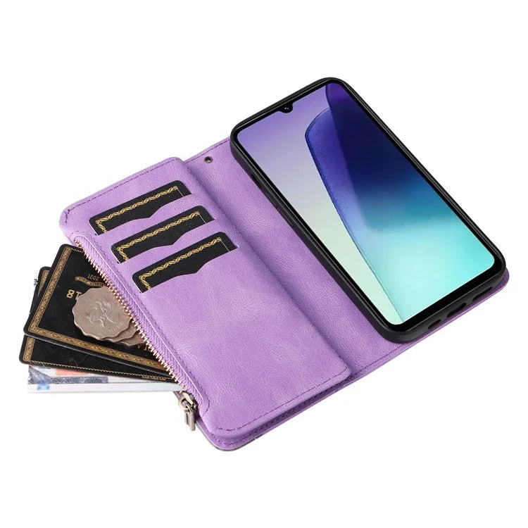 KT Multi-Function Series-5 For Xiaomi Redmi 14C 4G Case Zipper Wallet Leather Phone Cover Stand