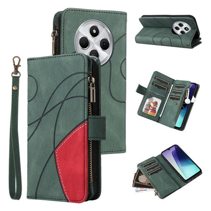 KT Multi-Function Series-5 For Xiaomi Redmi 14C 4G Case Zipper Wallet Leather Phone Cover Stand
