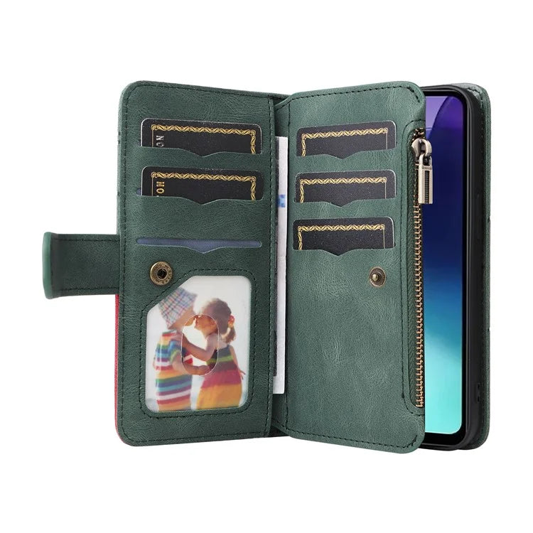 KT Multi-Function Series-5 For Xiaomi Redmi 14C 4G Case Zipper Wallet Leather Phone Cover Stand