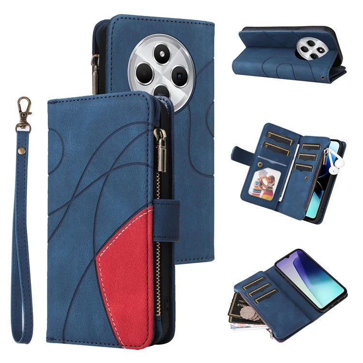 KT Multi-Function Series-5 For Xiaomi Redmi 14C 4G Case Zipper Wallet Leather Phone Cover Stand
