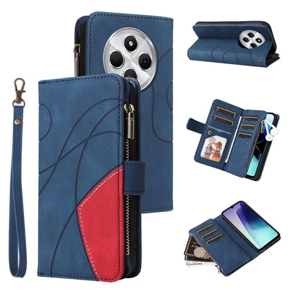 KT Multi-Function Series-5 For Xiaomi Redmi 14C 4G Case Zipper Wallet Leather Phone Cover Stand