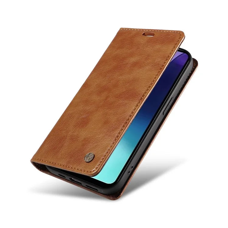 YIKATU YK-006 For Xiaomi Redmi 14C 4G Case Wallet Litchi Grain Leather Phone Cover Magnetic Auto-Absorbed