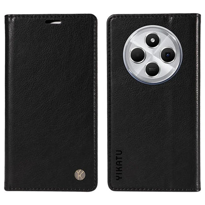YIKATU YK-006 For Xiaomi Redmi 14C 4G Case Wallet Litchi Grain Leather Phone Cover Magnetic Auto-Absorbed