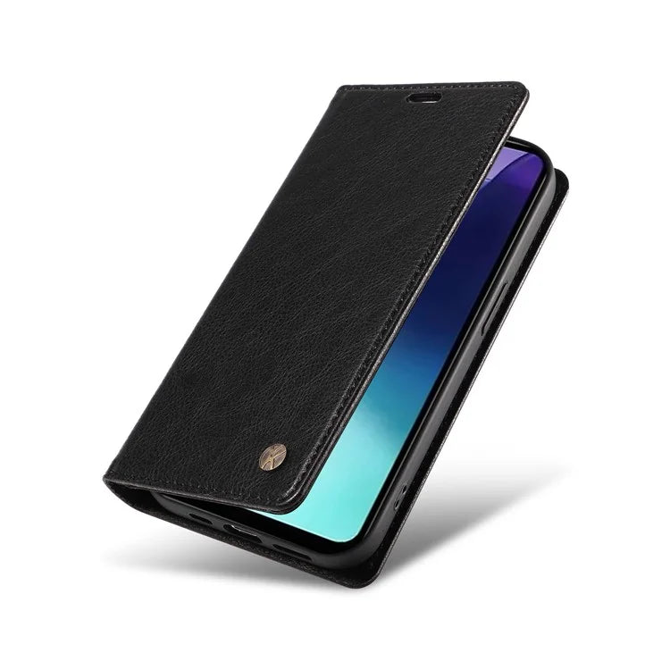 YIKATU YK-006 For Xiaomi Redmi 14C 4G Case Wallet Litchi Grain Leather Phone Cover Magnetic Auto-Absorbed