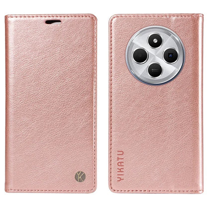 YIKATU YK-006 For Xiaomi Redmi 14C 4G Case Wallet Litchi Grain Leather Phone Cover Magnetic Auto-Absorbed