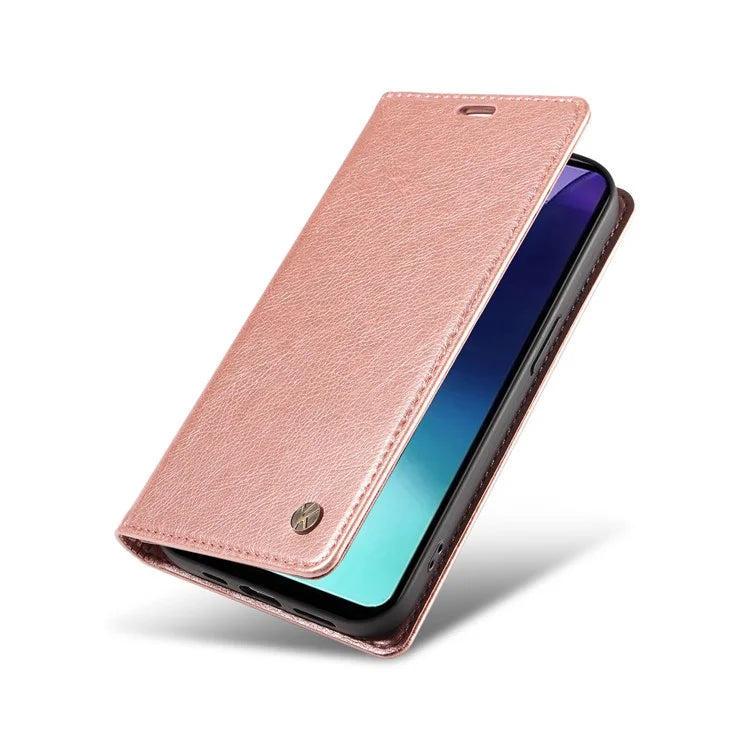 YIKATU YK-006 For Xiaomi Redmi 14C 4G Case Wallet Litchi Grain Leather Phone Cover Magnetic Auto-Absorbed